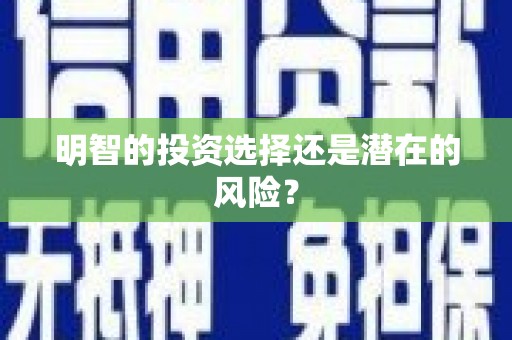 汪清明智的投资选择还是潜在的风险？