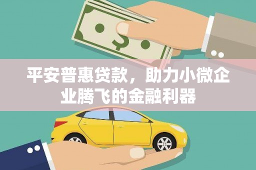 汪清平安普惠贷款，助力小微企业腾飞的金融利器