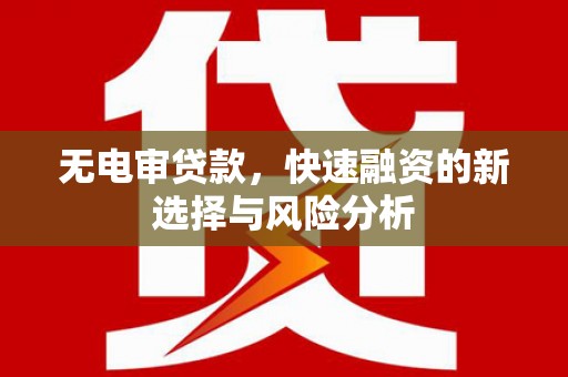 汪清无电审贷款，快速融资的新选择与风险分析