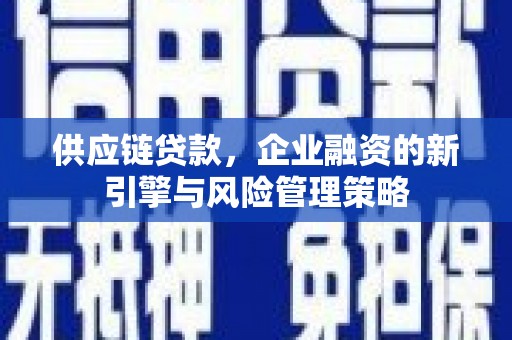 汪清供应链贷款，企业融资的新引擎与风险管理策略