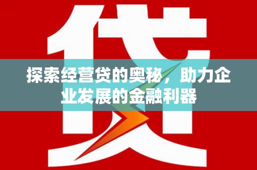 汪清探索经营贷的奥秘，助力企业发展的金融利器