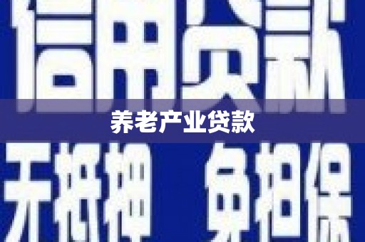 汪清养老产业贷款