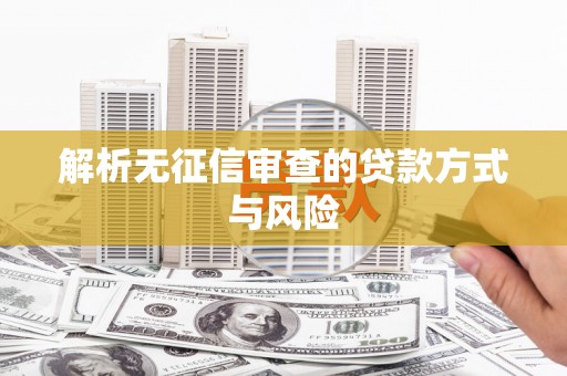 汪清解析无征信审查的贷款方式与风险